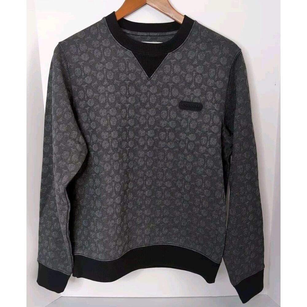 COACH Charcoal Essential Crewneck Signature Sweatshirt Size XS NWT